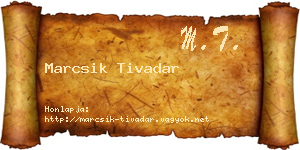 Marcsik Tivadar névjegykártya